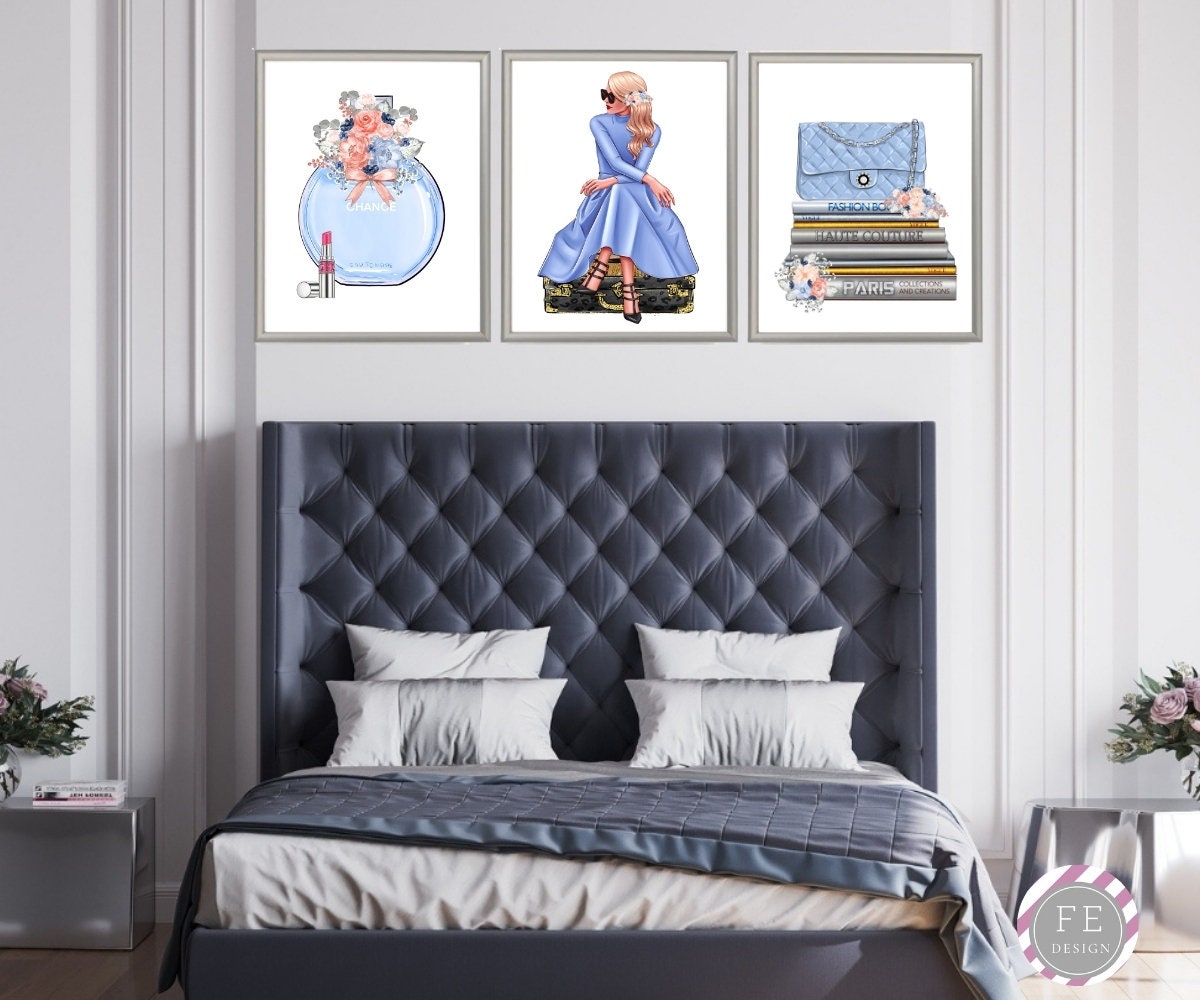 Mode Wand Kunst Set Von 3 Drucke Parf m Druck Etsy