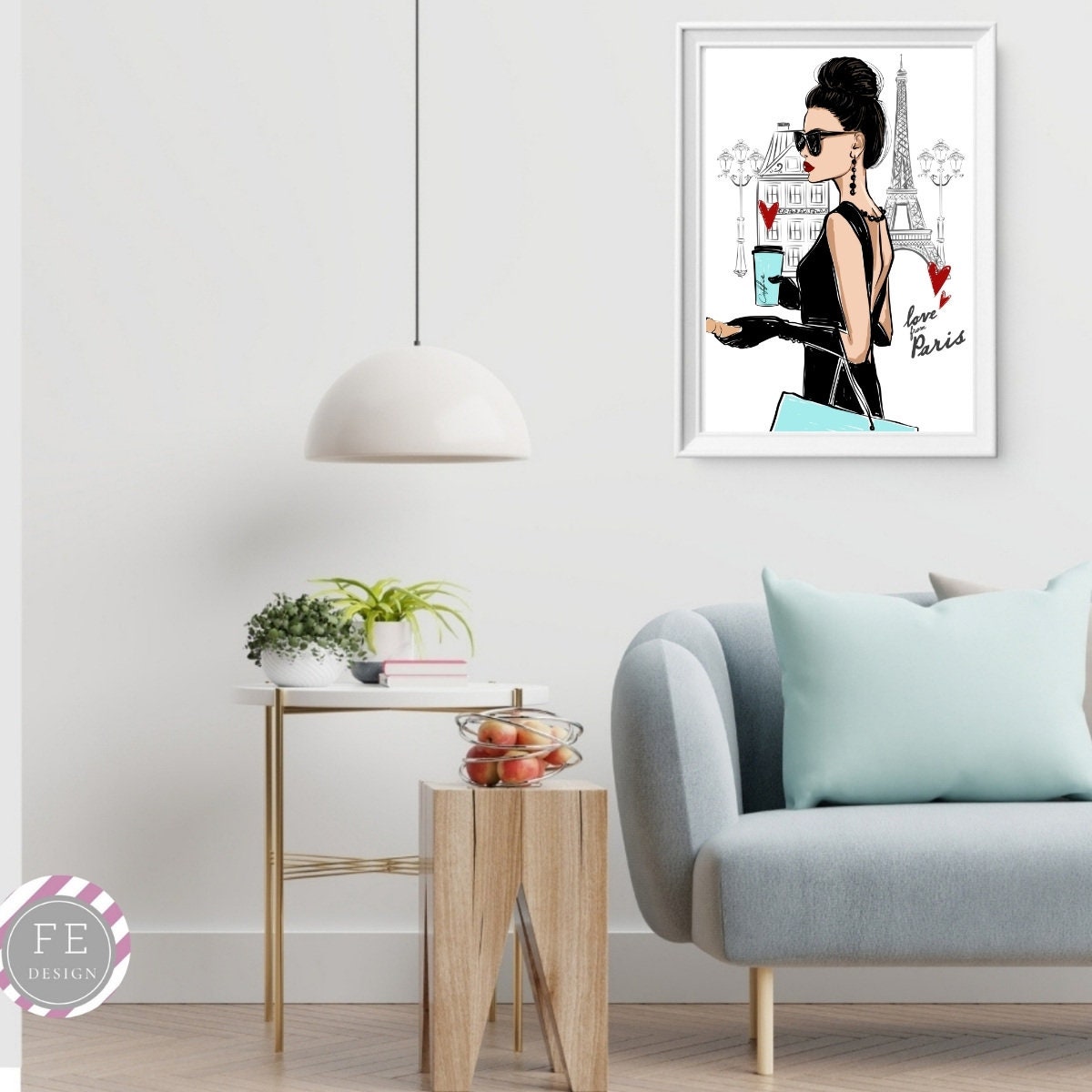 Breakfast at Tiffany Black dress Fashion Girl Wall Art Set | Etsy