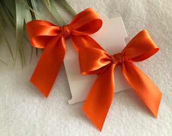 Conjunto de lazos para coletas de satén color naranja otoñal, lazos para bebés, lazos para niños pequeños, lazos para Halloween o el Día de Acción de Gracias.