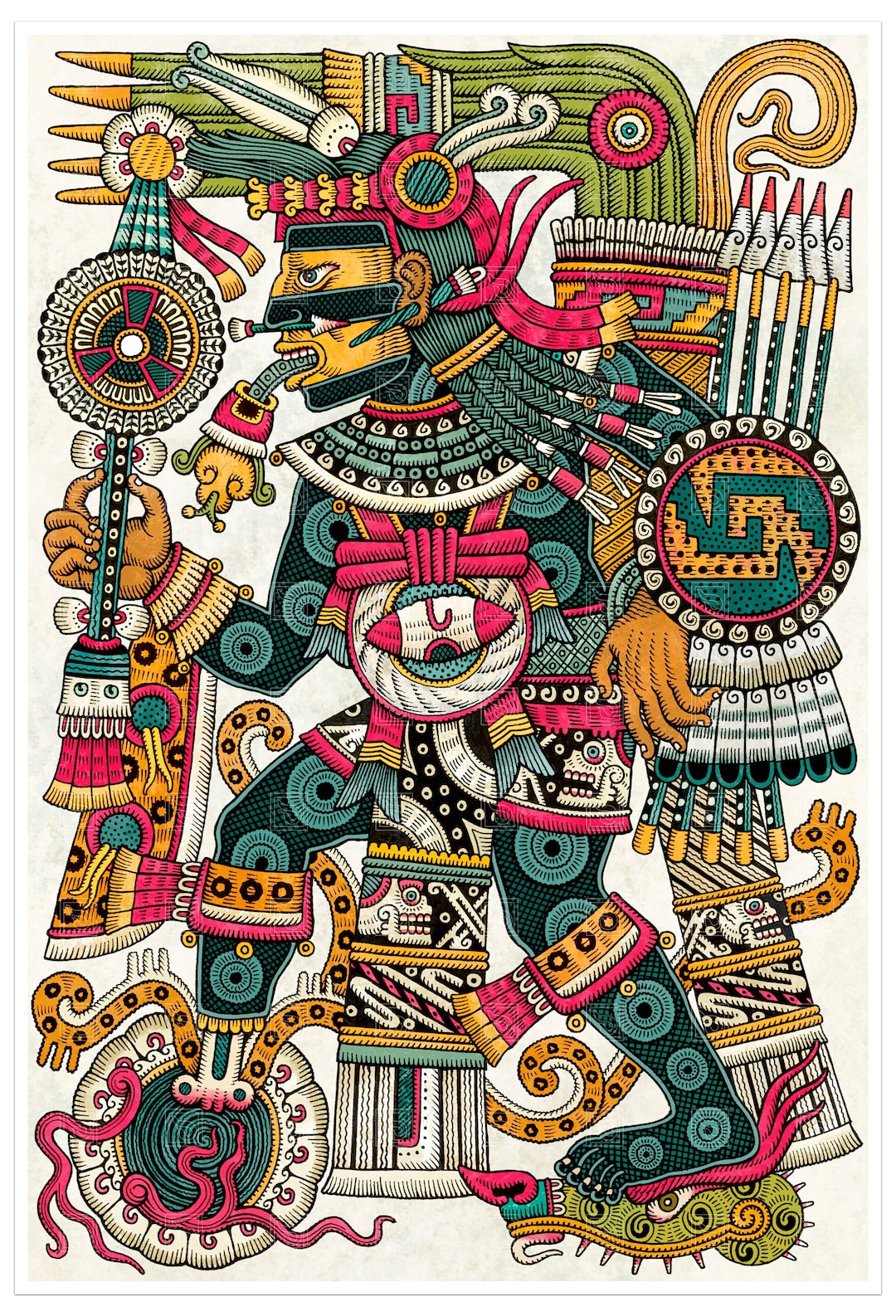 Tezcatlipoca - Etsy Norway, image size:1080x1586