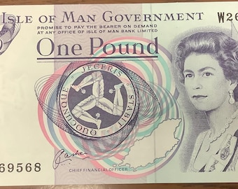 1980 Isle of Man One Pound Coin: Triskeles, Queen Elizabeth II - Etsy