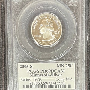 2005-S PCGS PR69CAM Minnesota Silver State Quarter