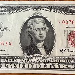 Rarer Series of 1963 A Star Replacement Note Two (2) Dollar Red Seal  United States Note