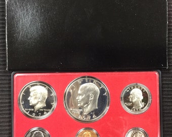1974 United States Mint Proof Set in Original Box with Eisenhower Dollar