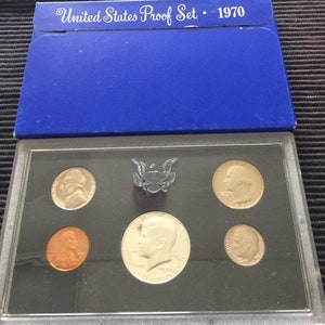 1970 United States Mint Proof Set in Original Box With Silver Half Dollar