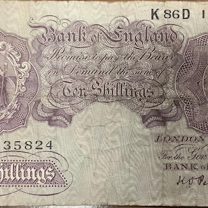 United Kingdom Bank of England Ten Shillings War 2 Issue Scarce Anti Counterfeiting Variety