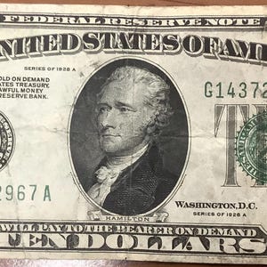 Series of 1928 Ten (10) Dollar Bill &quot;Redeemable in Gold&quot; Note Numeral FRB 7 Chicago Issued Prior to Gold Confiscation Act