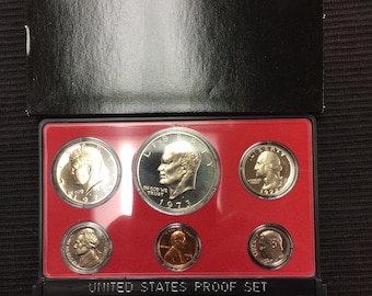 1973 United States Mint Proof Set in Original Box with Eisenhower Dollar