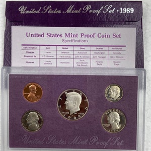 1989 USA Mint Proof Set in Original Box mit Echtheitszertifikat