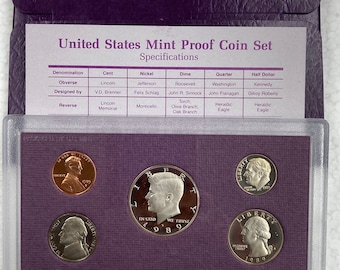 1989 United States Mint Proof Set in Original Box With Certificate