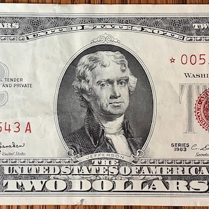 Series of 1963 Star Replacement Note Two (2) Dollar Red Seal  United States Note