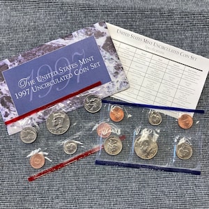 1997 United State Münzensatz aus Mint im Original Umschlag mit Echtheitszertifikat