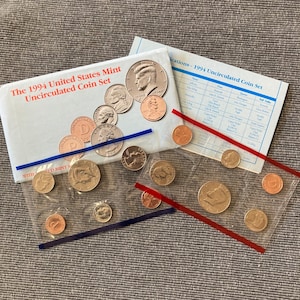 1994 United State Münzprägezange im Original Umschlag mit Echtheitszertifikat