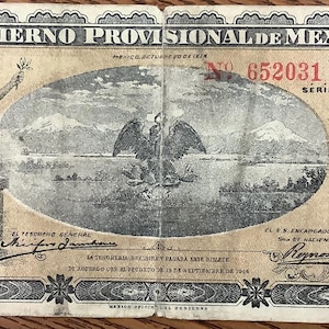 Mexico Gobierno Provisional de Mexico 1 peso 1914 Schaars groot biljet