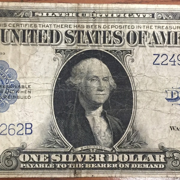 Series of 1923 United States One (1) Dollar Large Size Blue Seal Silver Certificate Note