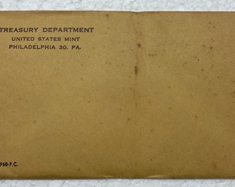 1960 Unopened Treasury Department United States Mint Philadelphia 30 PA Proof Set in Original Unopened Envelope
