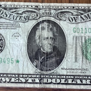 Series of 1934 A Twenty (20) Dollar Star-Replacement Note United States Federal Reserve Note Federal Reserve Bank of Chicago