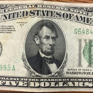 Serie von 1934 A Fünf (5) Dollar der Vereinigten Staaten Note Note der Notenbank von Chicago