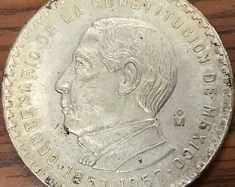 1957 年のメキシコ 1 ペソ銀貨 - Etsy 日本