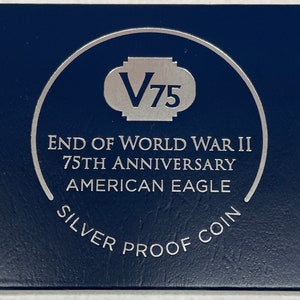 2020 End of World War II 75th Anniversary American Eagle Silver Proof Coin w/COA - 20XF