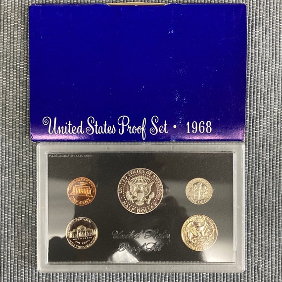 1968年 アメリカ合衆国プルーフセット 1968年米国造幣局発行プルーフセット、オリジナルボックス入り