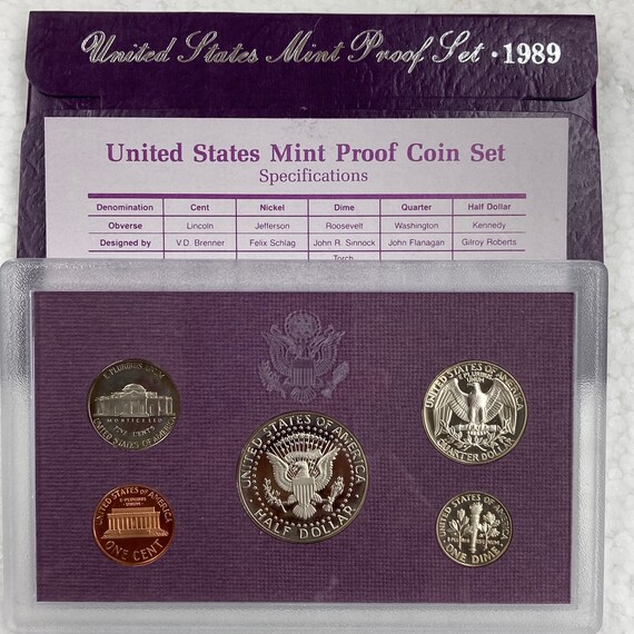 1989 United States Mint Proof Set in Original Box With Certificate