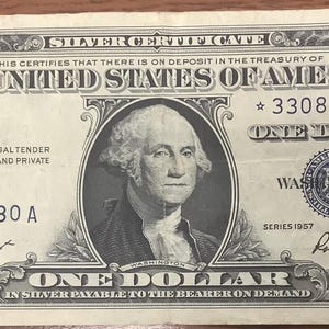 Juego de certificados de plata Billete de reemplazo de estrella de un dólar de 1957