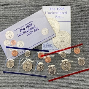 1998 United State Münzensatz aus Mint im Original Umschlag mit Echtheitszertifikat
