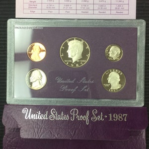 1987 USA Mint Proof Set in Original Box mit Echtheitszertifikat