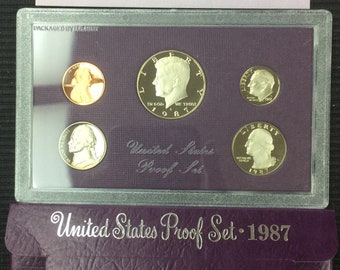 1987 United States Mint Proof Set in Original Box with Certificate of Authenticity