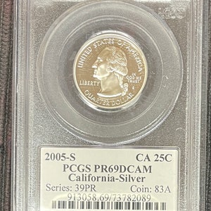 2005-S PCGS PR69CAM California Silver State Quarter