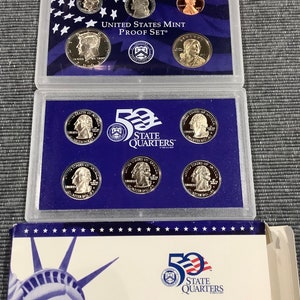 2002 USA Mint Proof Set in Original Box mit State Quarters und Echtheitszertifikat