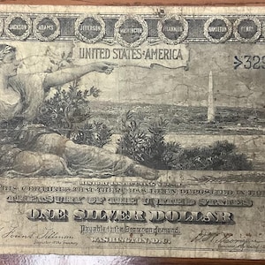 Scarce Series of 1896 United States One (1) Dollar Large Size Silver Certificate Note