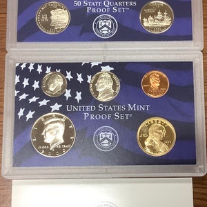 2000 USA Mint Proof Set in Original Box mit State Quarters und Echtheitszertifikat