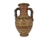 Geometric Ancient Greek Terracotta Ceramic Jar Museum Replica Vase 15.5cm