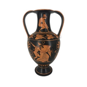 Maenad & Satyr Attic Red Figure Amphora Ancient Greek Vase Art 40cm