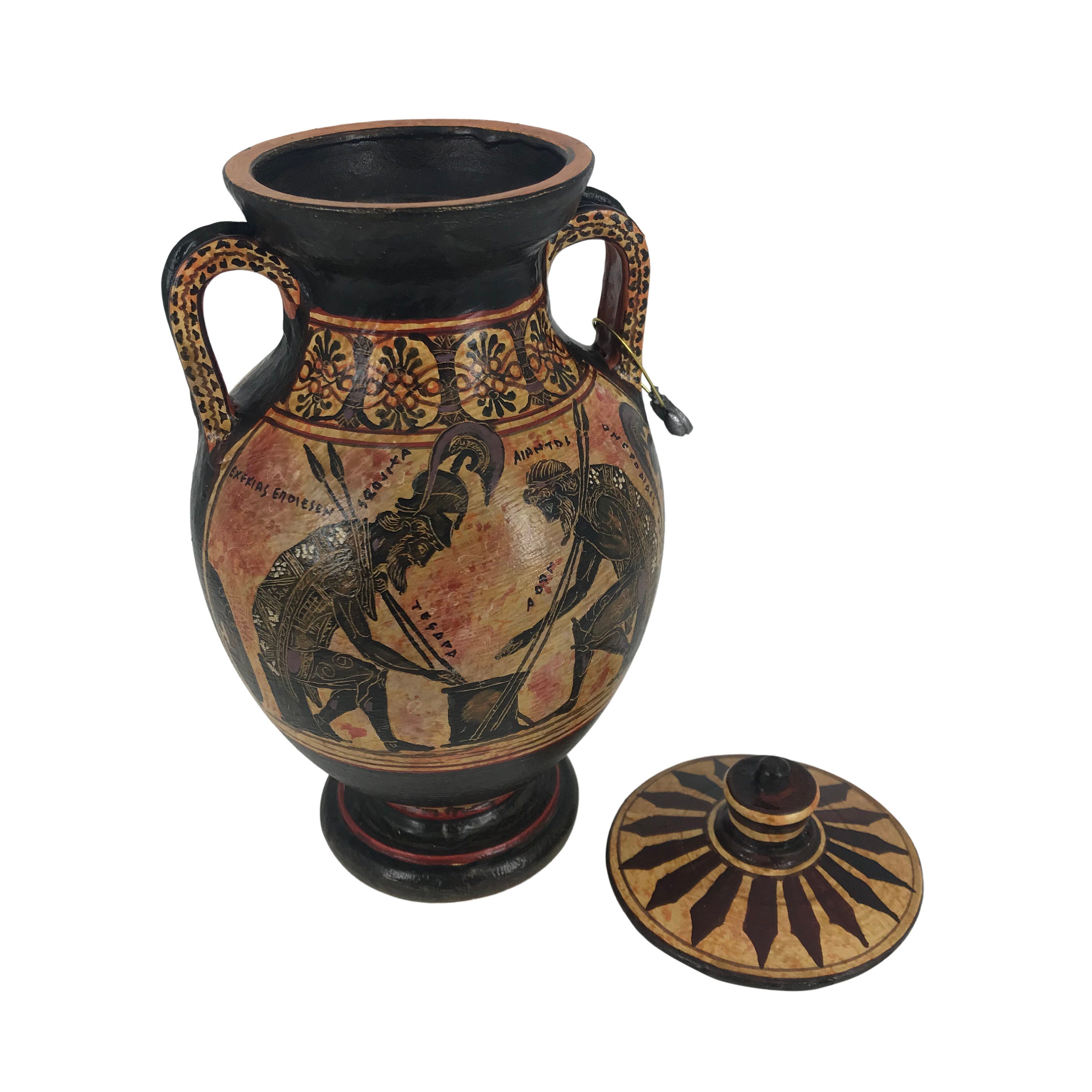 Attic black figure Amphora with Exekias Ancient Greek Ceramic Etsy