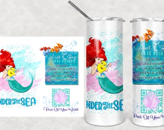 Custom Tumbler -Disney Inspired  Little Mermaid  - 20oz Tumbler - 30oz Tumbler - Personalize with A Name or Quote of your Choice