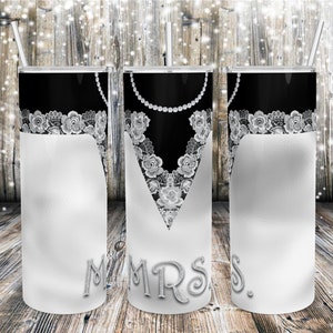 Custom Tumbler - Wedding- Mrs. Bride Tumbler - 20oz Tumbler - 30oz Tumbler - Personalize with A Name and Date
