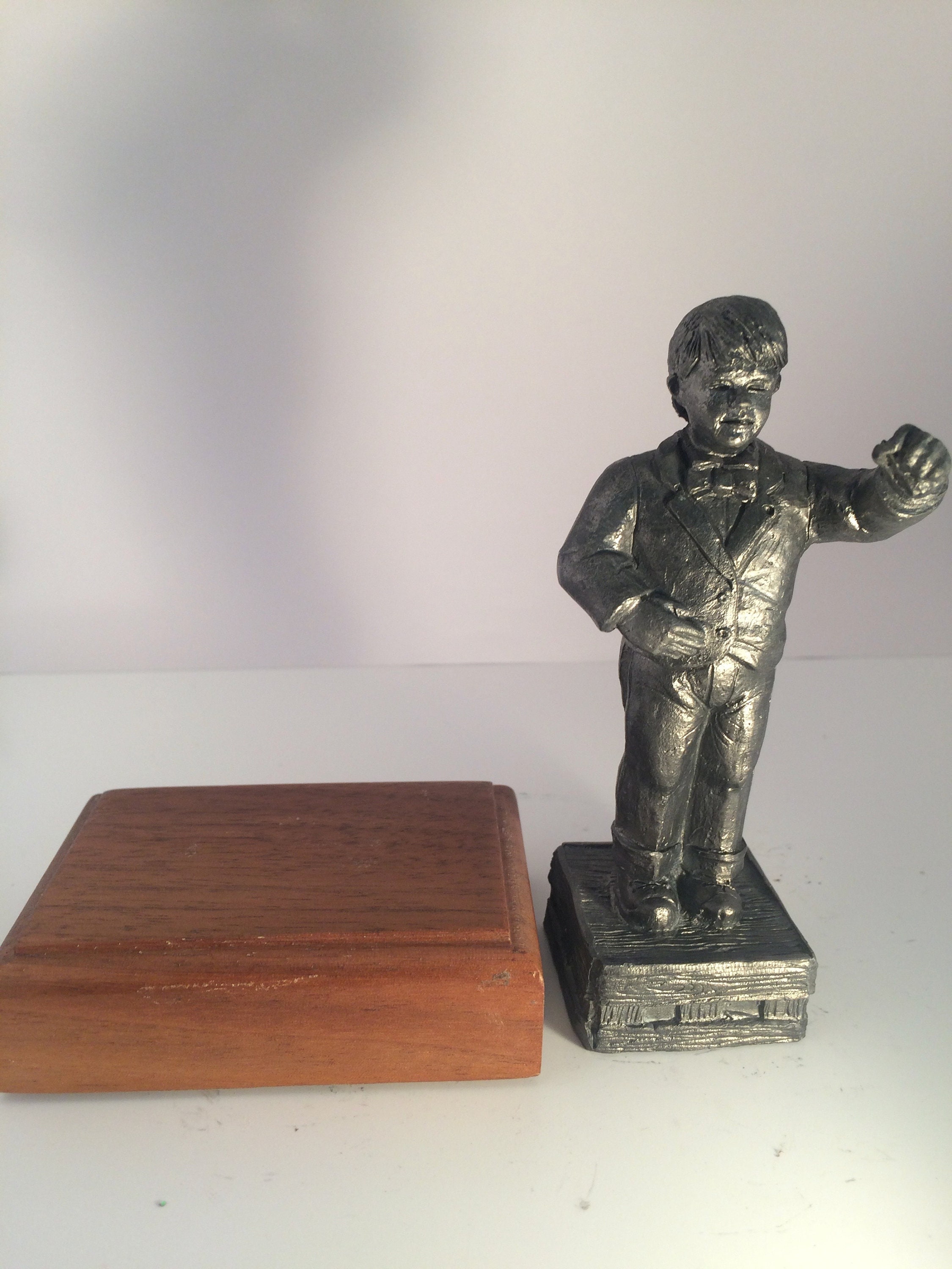 Michael Ricker Pewter Sculpture Child conductor 1993 Etsy