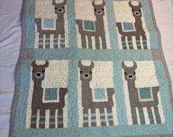 Llama baby quilt