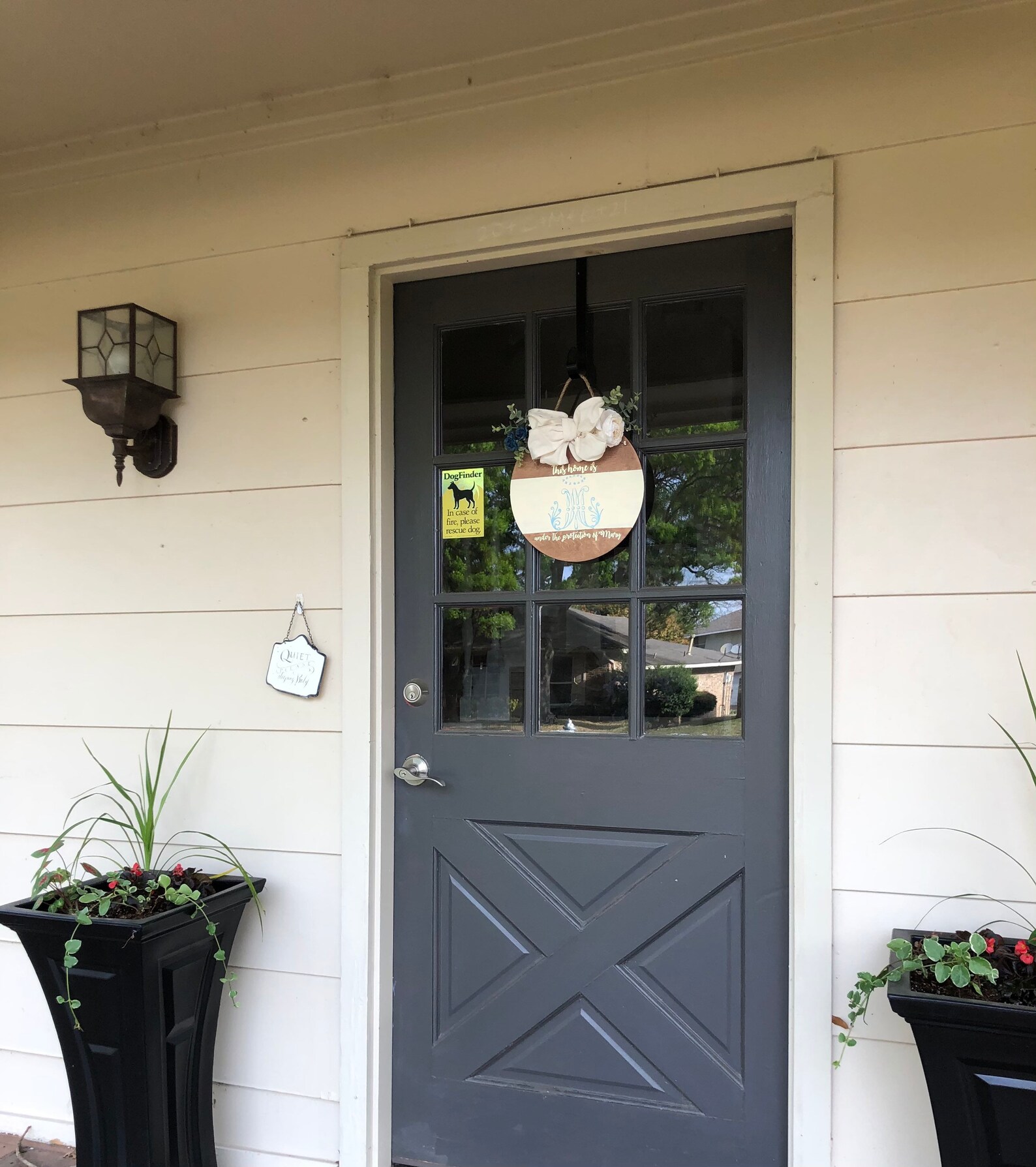 Catholic Door Hanger Religious Door Sign Auspice Maria Etsy