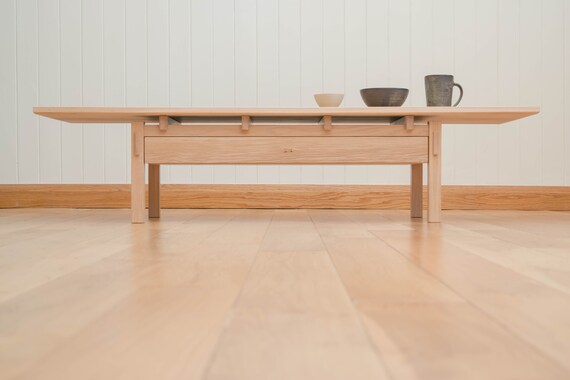 IDÉE DIVANCO LOW TABLE OAK Coffee Table - Long & Low || Japanese Inspired Japandi, Low