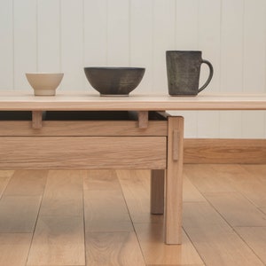 Coffee Table - Long & Low || Japanese Inspired Japandi, Low Table || White Oak || Handmade 100% Solid Oak || Danish Scandinavian Furniture