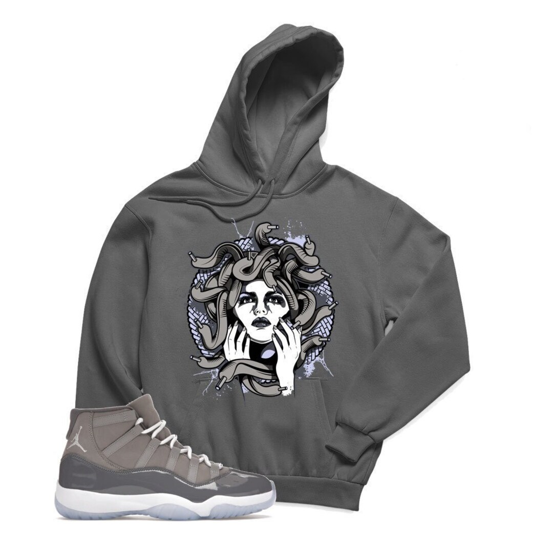 Buy Jordan 11 Cool Grey Medusa Sneaker Hoodie Cool Grey 11s Online in India  - Etsy