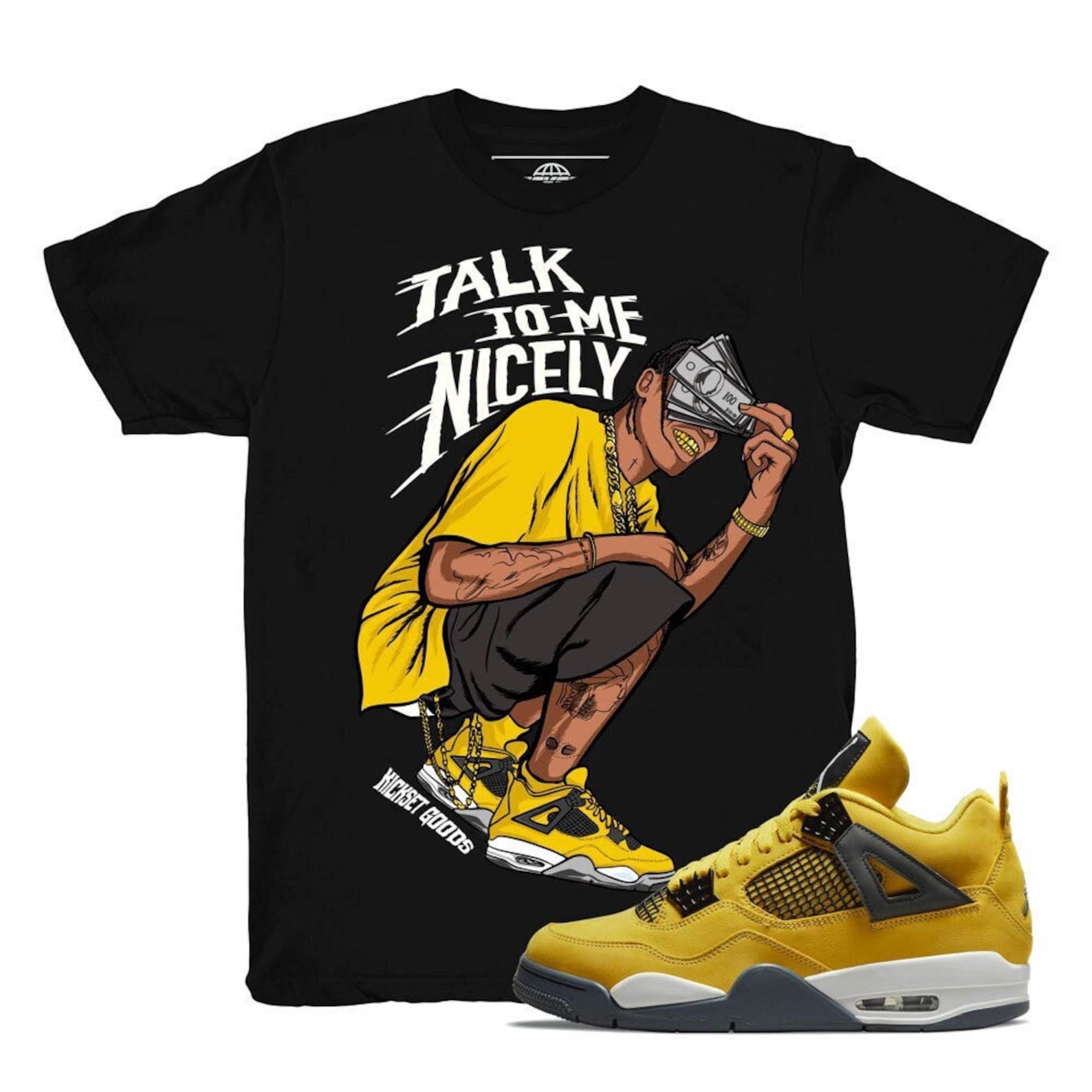 Jordan 4 Lightning Talk Nice Sneaker Shirt Lightning 4s Tees | Etsy