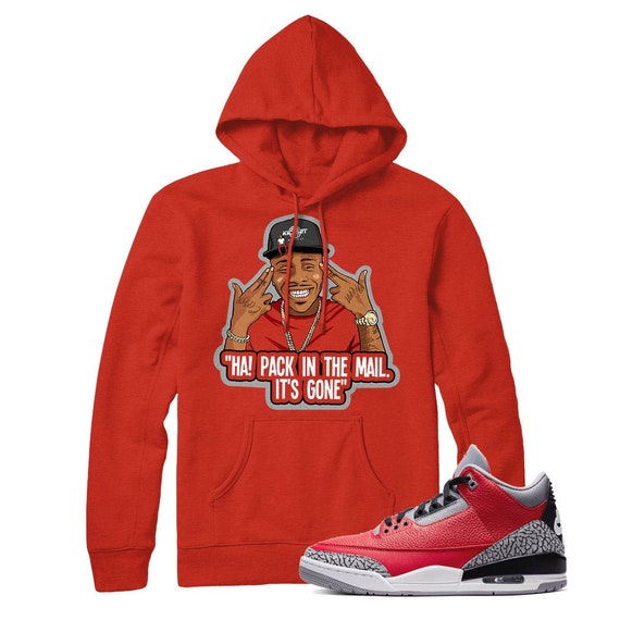 retro 3 red cement outfit