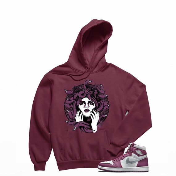 Jordan 1 Bordeaux Medusa Sneaker Hoodie Bordeaux 1s Hoodies - Etsy