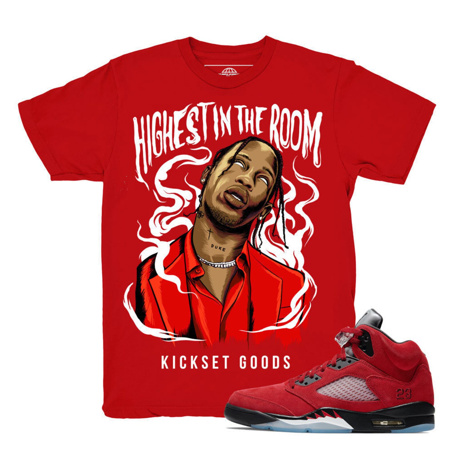 Jordan 5 Raging Bull Travis Red Sneaker Shirt Raging Bull | Etsy