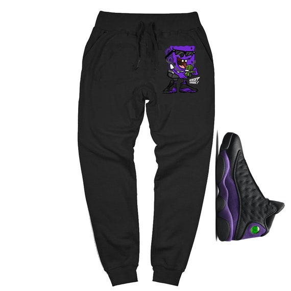 black and purple jordan sweatsuit